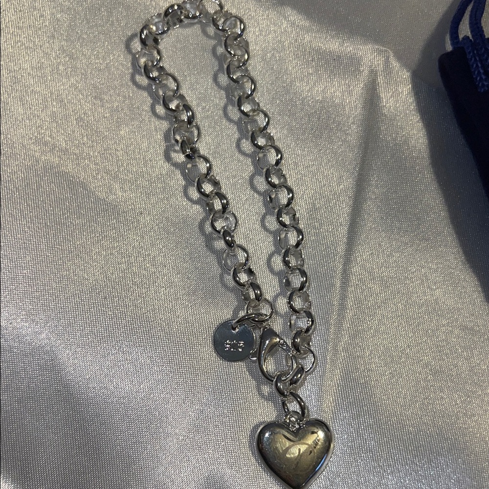 Silver Heart Charm Bracelet with letter D, on front 925